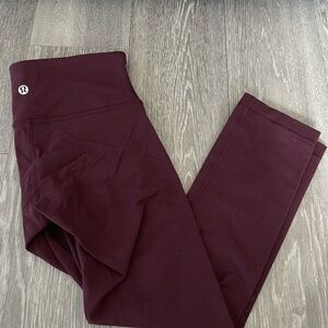 lululemon Burgundy Crop Leggings